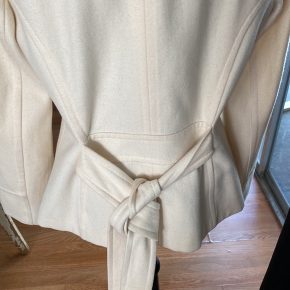 Zara Cream Wool Coat - Picture 4 of 10